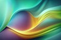 Abstract fluid 3d render holographic iridescent neon curved wave in motion dark background.