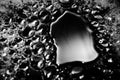 Beautiful abstract foam white bubbles on dark black background and soap black bubble and detergent Royalty Free Stock Photo
