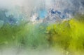 Beautiful Abstract green blue watercolor background