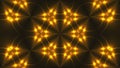 Beautiful abstract kaleidoscope - fractal golden light, 3d render backdrop, computer generating background Royalty Free Stock Photo