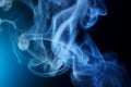 Beautiful abstract light background with blue smoke on dark black background, generated ai Royalty Free Stock Photo