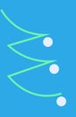 abstract line drawn Christmas tree on a light blue background Royalty Free Stock Photo