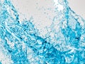 Beautiful abstract liquid background with transparent clear blue water splash on white, 3d render illustration Royalty Free Stock Photo