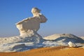 The limestone formation in White desert Sahara Egypt Royalty Free Stock Photo