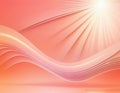 Beautiful abstract peach color gradient background with sun light rays, smooth lines and shadows. Delicate eco Royalty Free Stock Photo