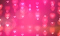 Beautiful abstract pink background with heart-shaped bokeh lights Royalty Free Stock Photo