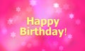 Beautiful abstract pink background with stars and HAPPY BIRTHDAY text Royalty Free Stock Photo