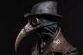 Beautiful abstract plague doctor background created by generative AI