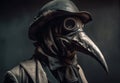 Beautiful abstract plague doctor background created by generative AI