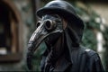 Beautiful abstract plague doctor background created by generative AI