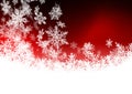 Beautiful Abstract Ruby Red Background with Snowflakes