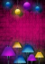 Beautiful abstract scene with lamps