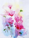 Beautiful abstract soft watercolor, floral painting with white background. Indian watercolor art with lots of copyspace Royalty Free Stock Photo