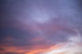 Beautiful abstract sunset sky as background. Blurred background of dark blue and red sky. The colorful sky is artistically blurred Royalty Free Stock Photo