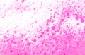 Beautiful abstract texture color white and pink bubbles background in water on pink background pattern clear soapy shiny Royalty Free Stock Photo