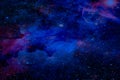 Beautiful abstract texture colorful red blue sky landscape the solar system on the darkness and aurora Polaris and the stars on th Royalty Free Stock Photo