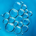 Beautiful abstract turquoise blue background with oil and water drops Royalty Free Stock Photo