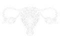 Beautiful abstract uterus line art