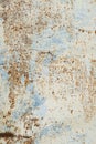 Beautiful abstract wall texture background. Blue, white and brown. Creative backdrop design. Rusty metal wall fragment Royalty Free Stock Photo