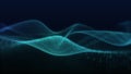 Beautiful abstract wave technology background with blue light, digital wave effect, corporate concept