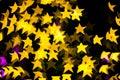 Abstract Yellow Purple lights Star bokeh background