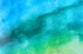 Beautiful abstraction of blue and green watercolor painting on paper drawing background. Watercolor paper background. Royalty Free Stock Photo