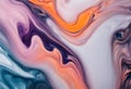 Beautiful abstraction of liquid paints in slow