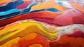 Beautiful abstraction of liquid paints in slow blending flow mixing together gently Royalty Free Stock Photo
