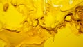 Beautiful abstraction of liquid yellow paints in slow blending flow. AI generated Royalty Free Stock Photo