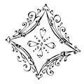 The beautiful ace of diamonds  in black and white colors Royalty Free Stock Photo