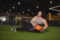 Beautiful activ plus size fitness woman