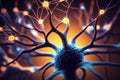 Beautiful Active neurons in the brain,Scientific. Royalty Free Stock Photo