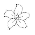 Beautiful Adenium Flower Line Art. One Line Artwork, Minimalist Contour Drawing - Vector