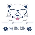 Beautiful adorable face cat in glasses. Cute my little kitty.