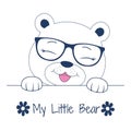Beautiful adorable face teddy in glasses. Cute my little bear.