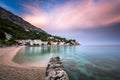 Beautiful Adriatic Beach and Mimice Village on Omis Riviera