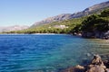 Beautiful Adriatic Sea bay with pines in Croatia Royalty Free Stock Photo