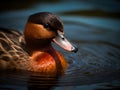beautiful adult duck on the water