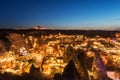 Beautiful aeral night view Goreme, Cappadocia, Turkey Royalty Free Stock Photo