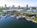 Beautiful aerial afternoon view around Rainbow Harbor Royalty Free Stock Photo