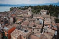 Beautiful aerial city view on Garda Lake, Sirmione, Italy Royalty Free Stock Photo