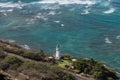 Beautiful aerial Diamond Head Lighthouse vista on Oahu Royalty Free Stock Photo