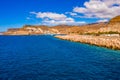 Beautiful Aerial island coast view with ocean.