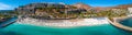 Beautiful aerial landscape with Anfi beach and resort, Gran Canaria, Spain. Royalty Free Stock Photo