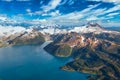 Beautiful aerial landscape view of a famous Canadian landmark