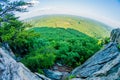 Beautiful aerial landscape views from crowders mountain near gas Royalty Free Stock Photo