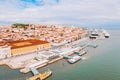 Beautiful aerial Lisbon view from above.