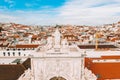 Beautiful aerial Lisbon view from above.