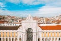 Beautiful aerial Lisbon view from above.