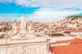 Beautiful aerial Lisbon view from above.